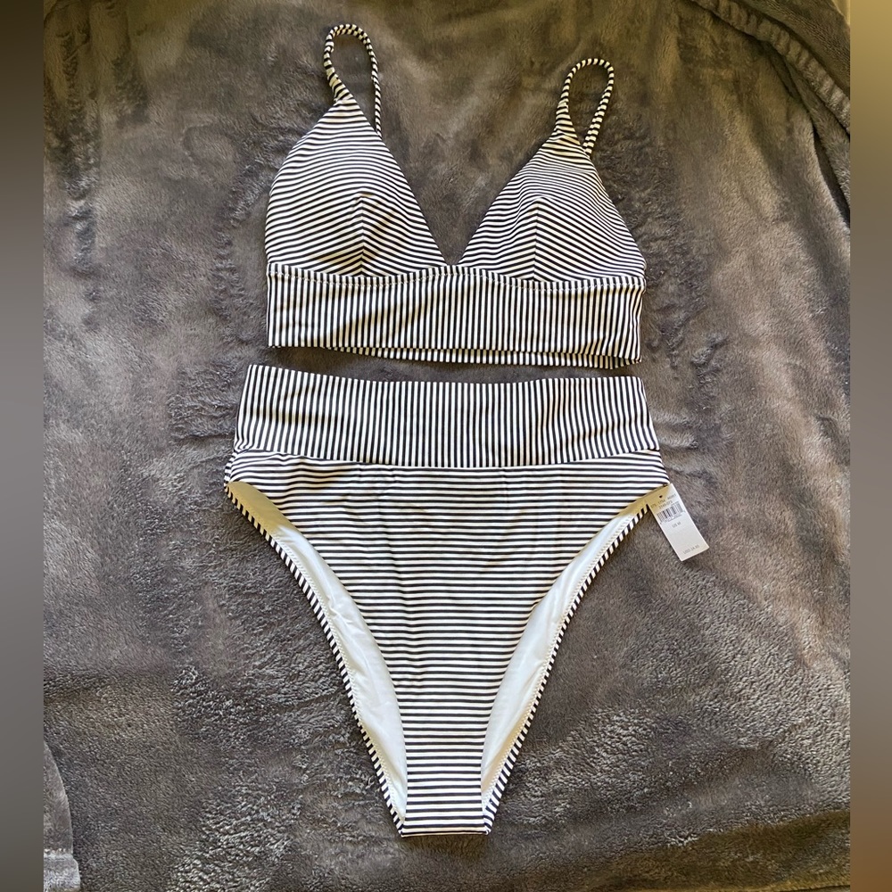 NWT AERIE LONGLINE TRIANGLE BIKINI TOP and AERIE HIGH CUT CHEEKY BIKINI BOTTOM